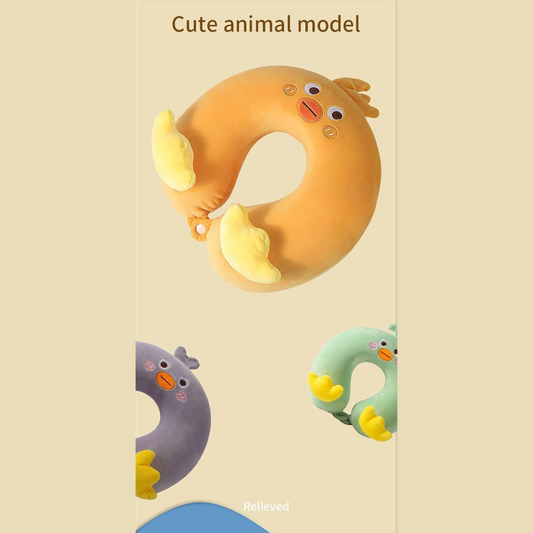 Memory Foam Kids Neck Pillow for Airplane Breathable Cover