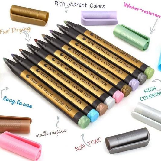 20 Metallic Color Marker, Calligraphy Paint Pens for Art & Craft Supplies(X-Large)