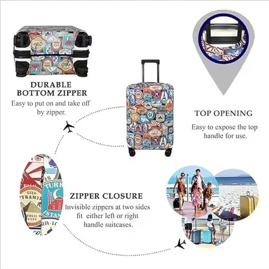 Luggage Cover Protector, Spandex Suitcase Cover (World Tour)