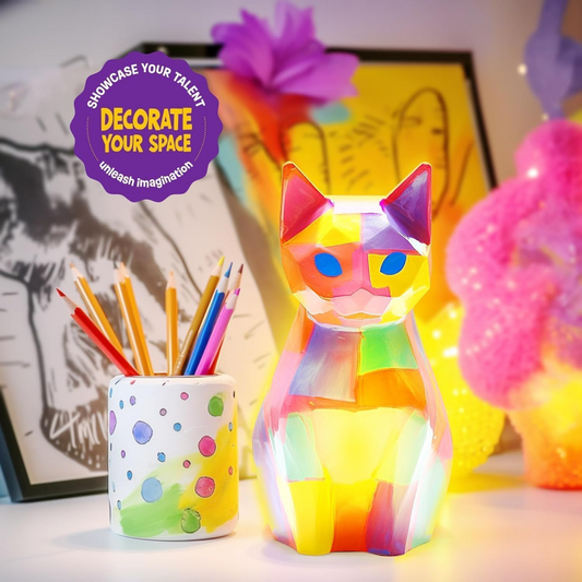 Painting Kit for kids,Cat Lamp DIY Arts & Crafts for Kids