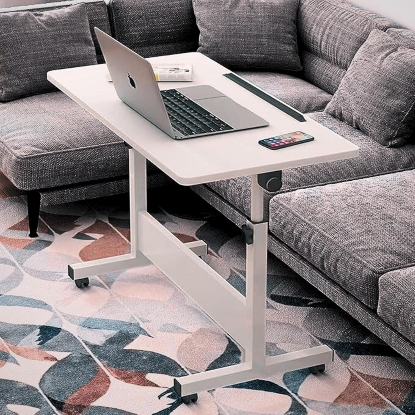 Baytbox Height Adjustable Laptop Table 80x40 CM (White)
