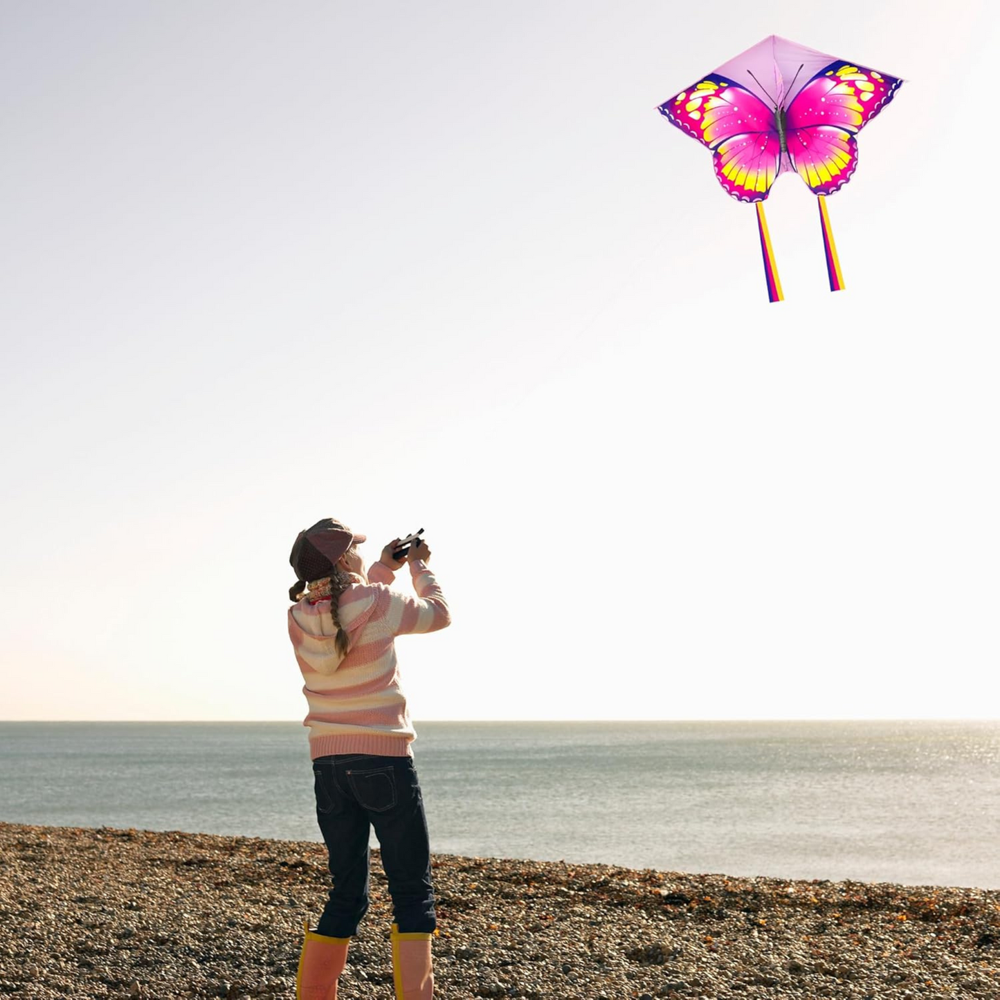 Butterfly Kite for Kids, 160x85cm Large Flying Toy