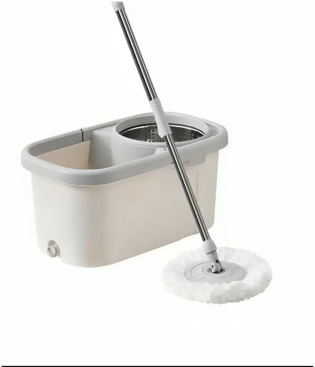 (Off White) Spin Mop and Bucket