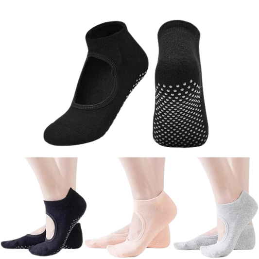 Yoga Socks for Women 3 Pairs of Non-Slip Pilates Sock Grippers