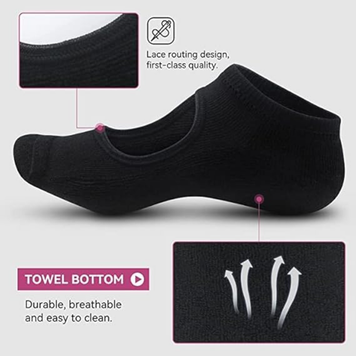 Yoga Socks for Women 3 Pairs of Non-Slip Pilates Sock Grippers