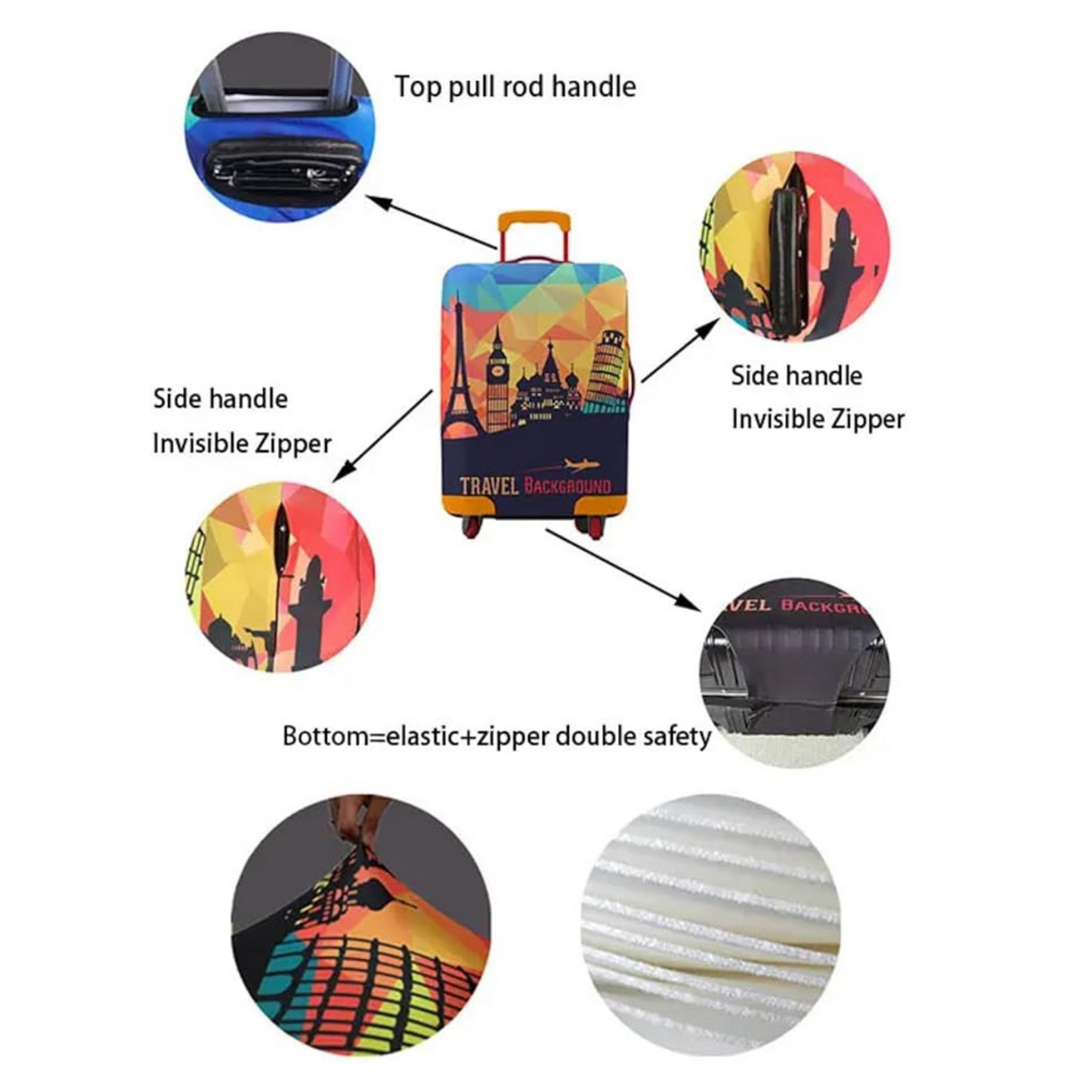 Luggage Cover Protector, Spandex Suitcase Cover (Traveller)