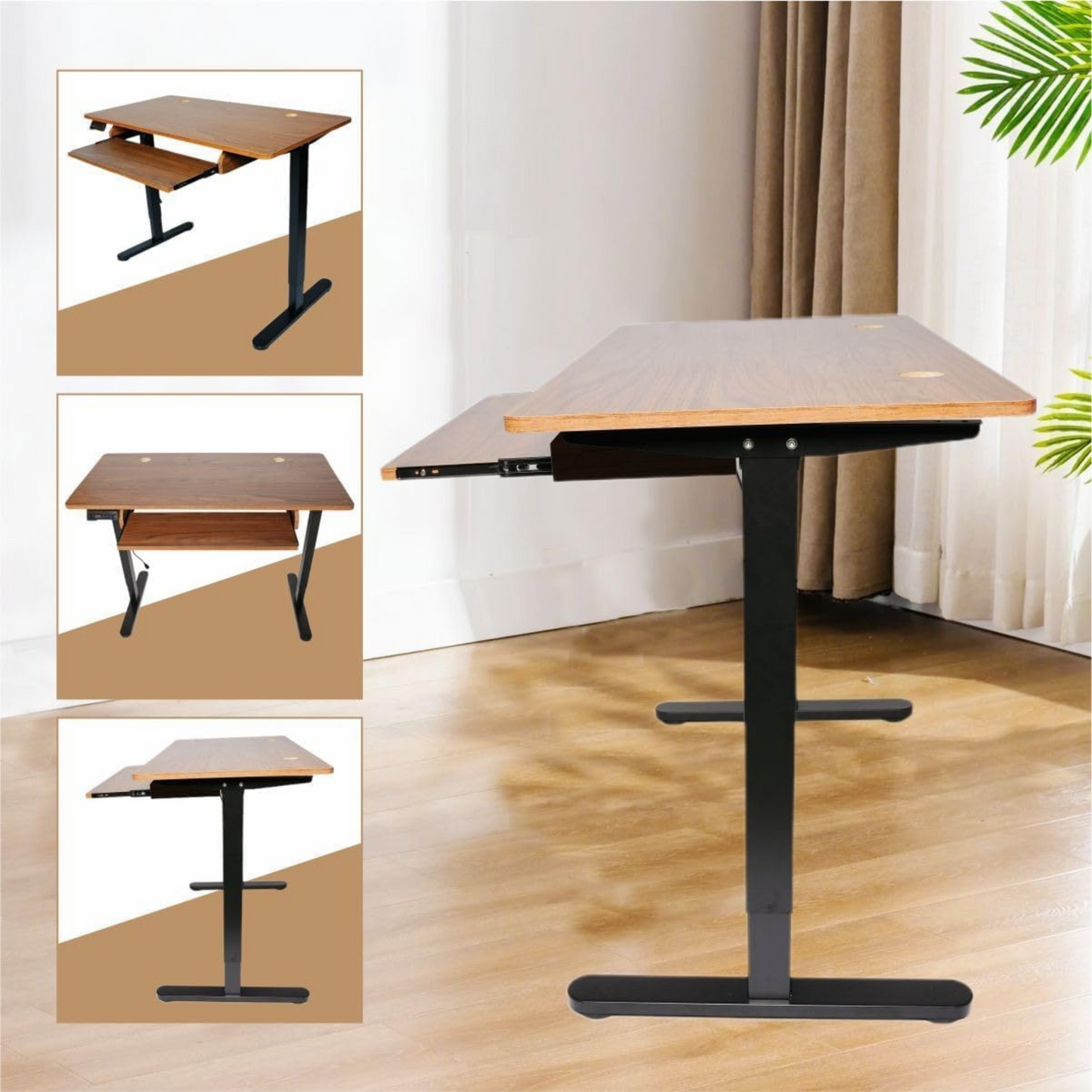 BaytBox Electric Height Adjustable Desk (Brown)