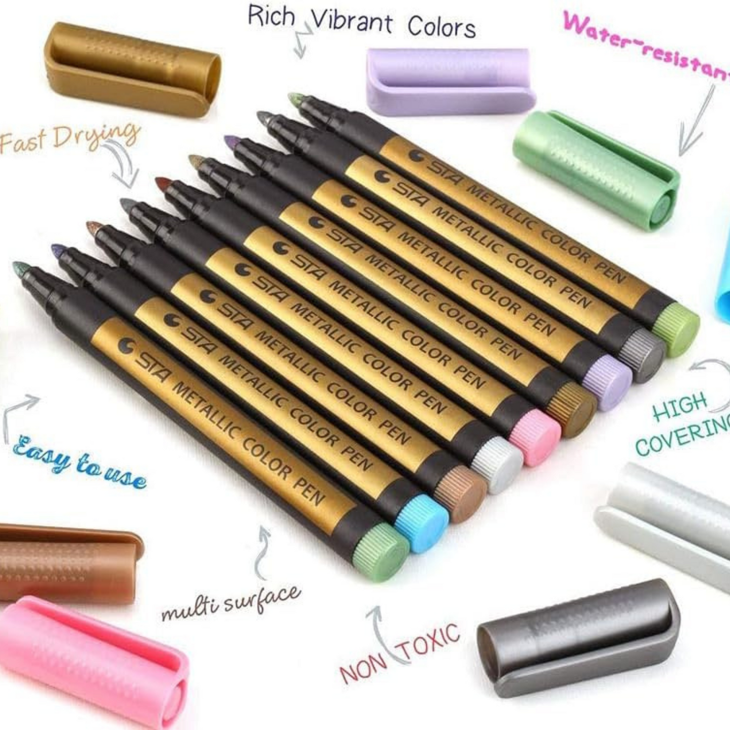 20 Metallic Color Marker, Calligraphy Paint Pens for Art & Craft Supplies(X-Large)