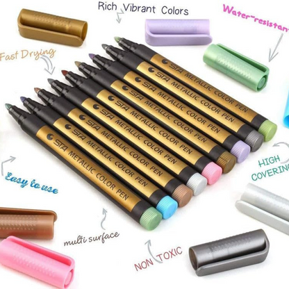 20 Metallic Color Marker, Calligraphy Paint Pens for Art & Craft Supplies(X-Large)