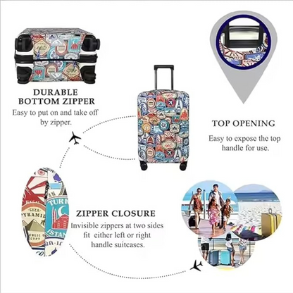 Luggage Cover Protector, Spandex Suitcase Cover (World Tour)