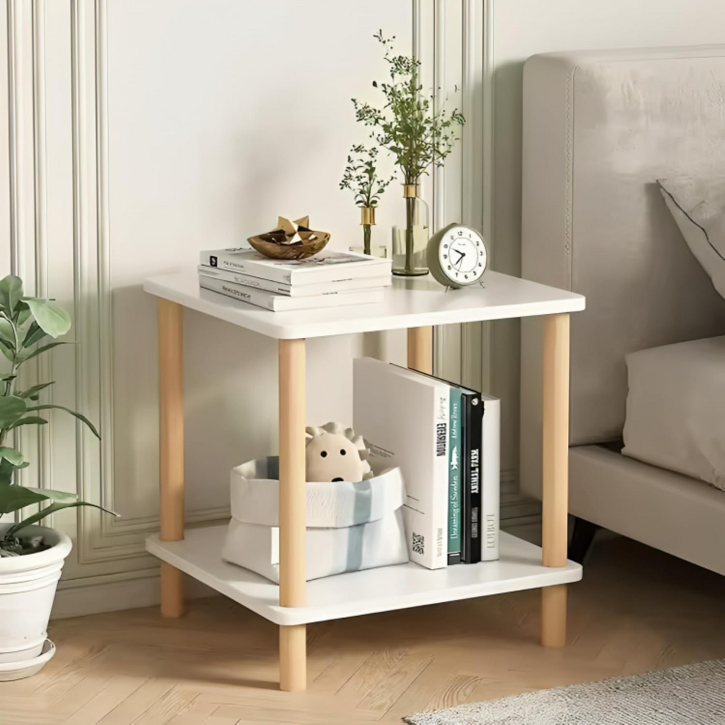 Bedside Coffee Table 2-Tier 40*40CM