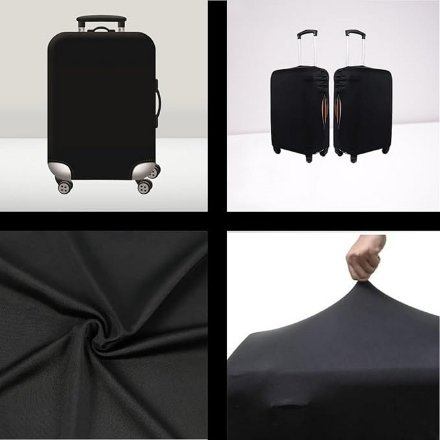 Luggage Cover Protector, Spandex Suitcase Cover (Black)
