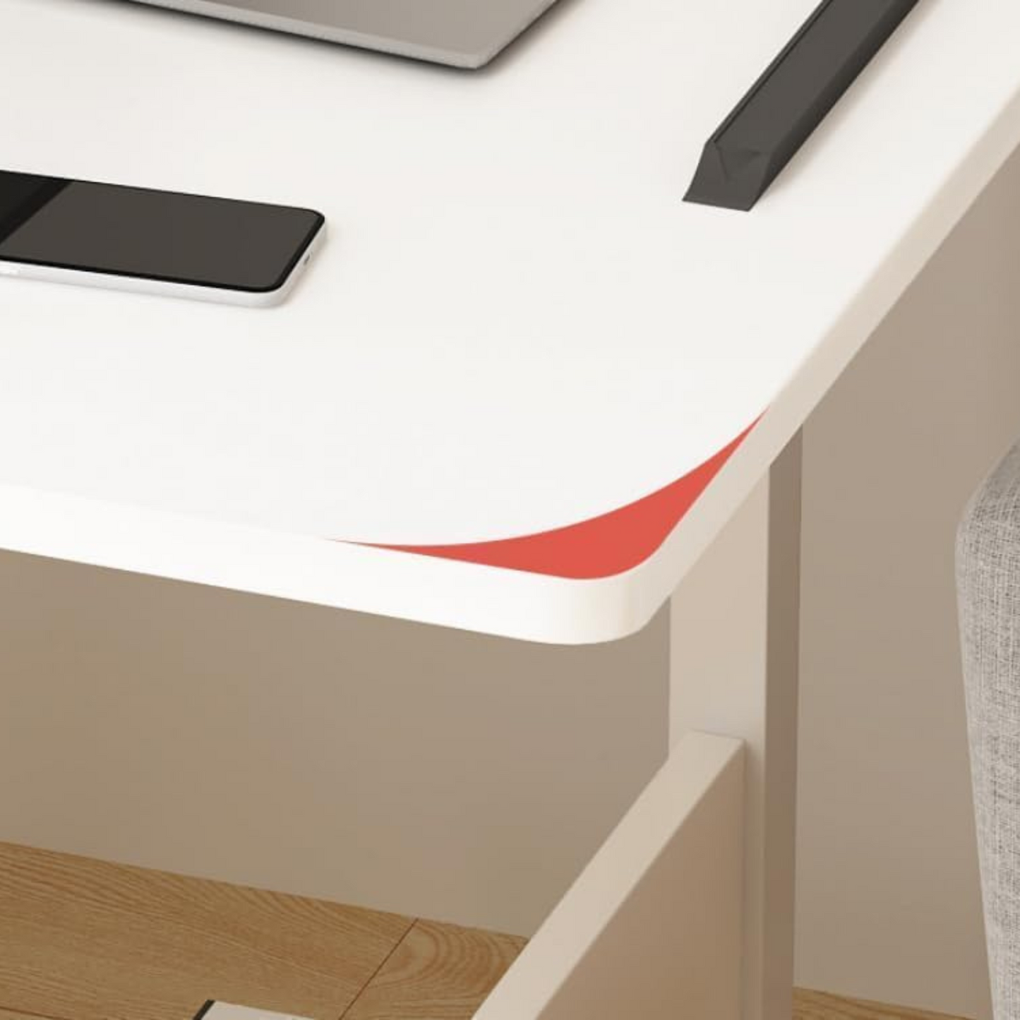 Baytbox Height Adjustable Laptop Table  80x40 CM (White)