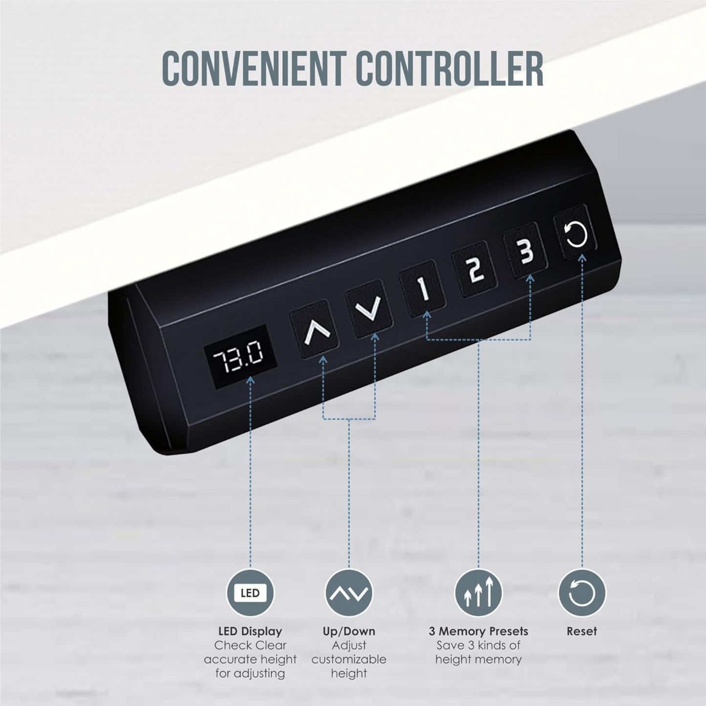 BaytBox Electric Height Adjustable Desk(White)