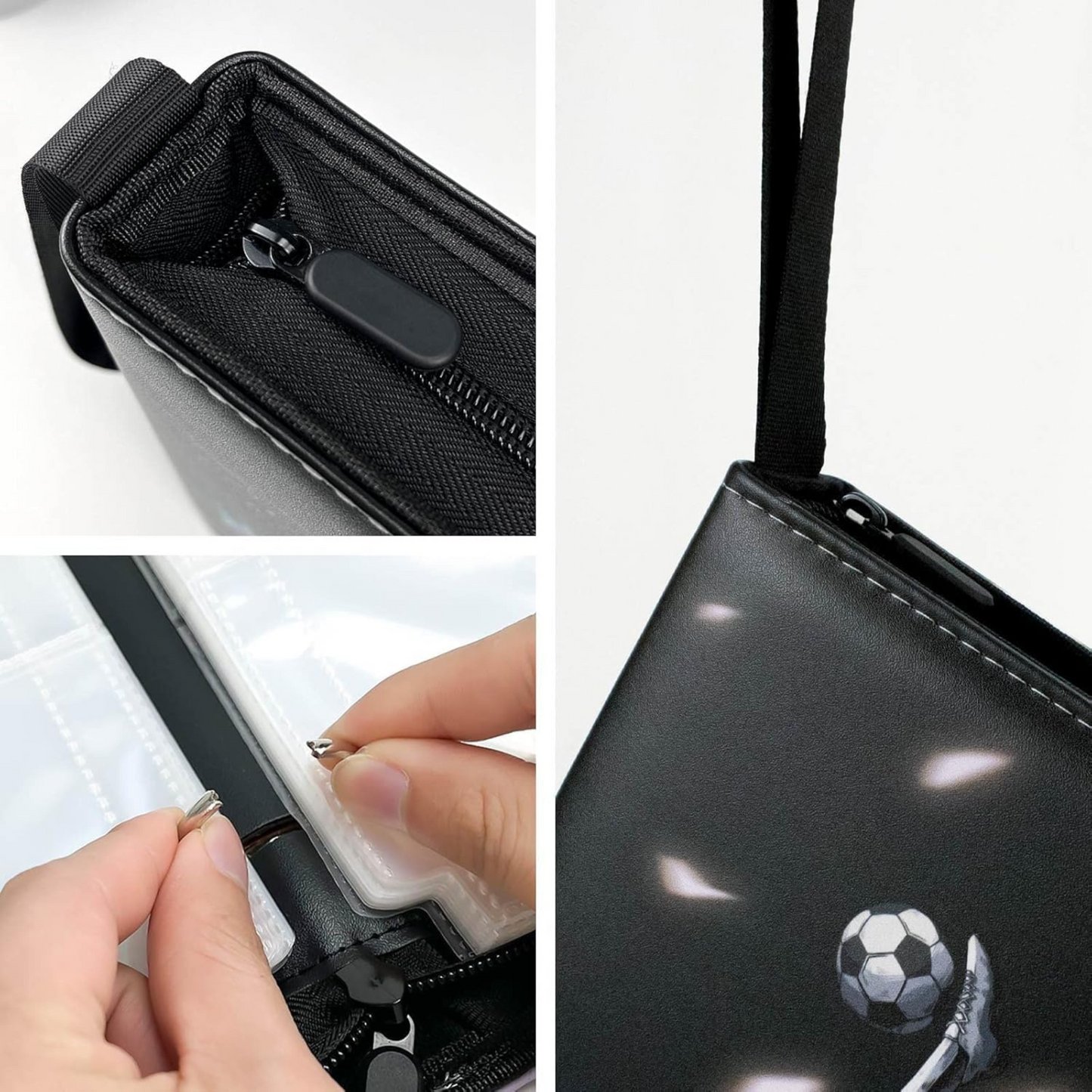 Football Card Holder Premium PU Leather Binder