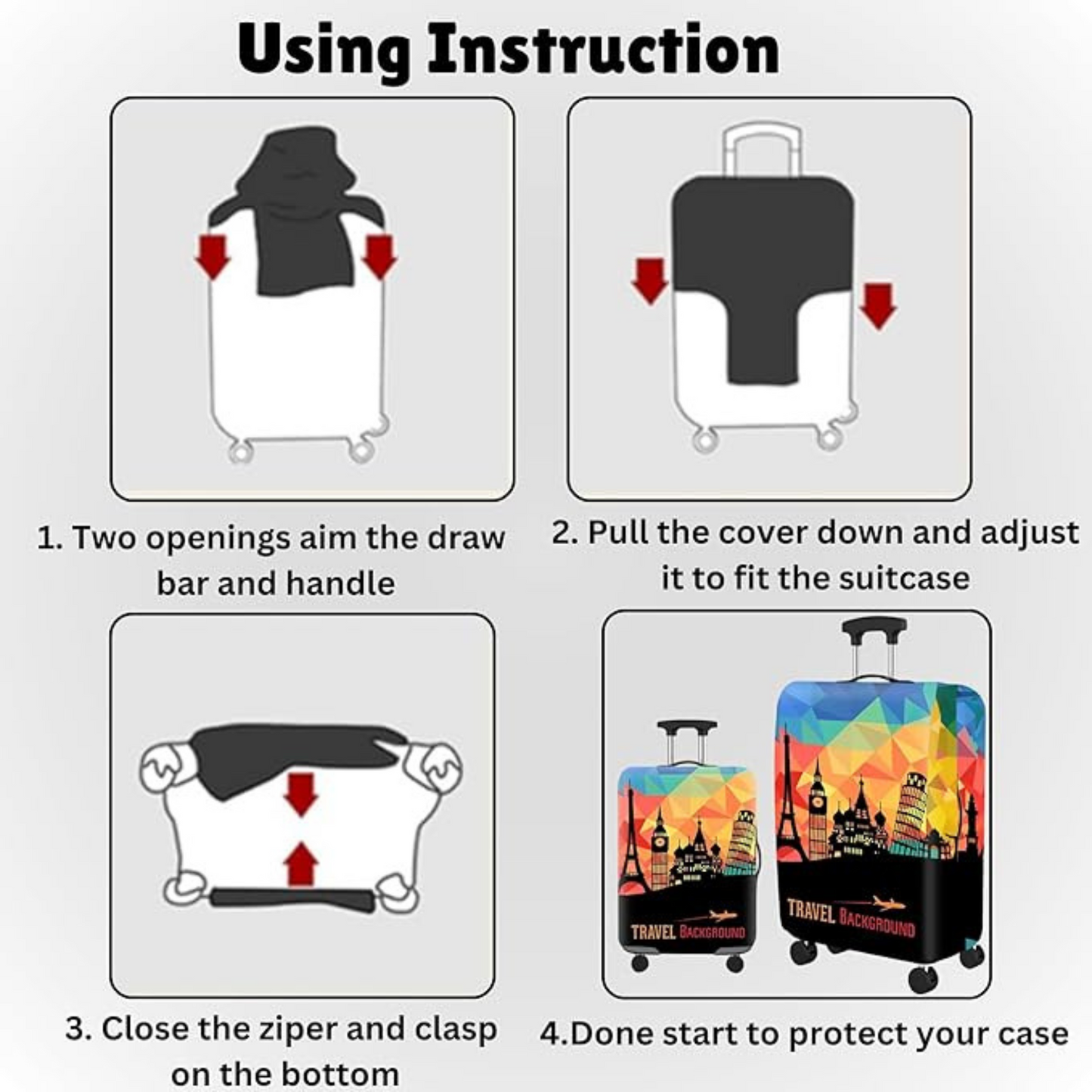 Luggage Cover Protector, Spandex Suitcase Cover (Traveller)