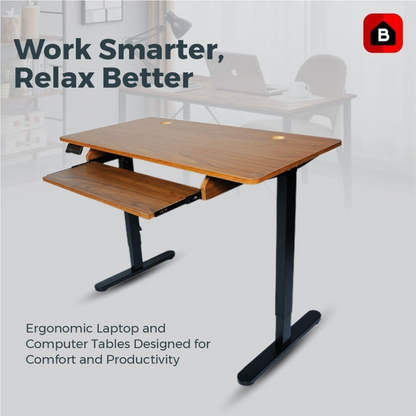 BaytBox Electric Height Adjustable Desk (Brown)