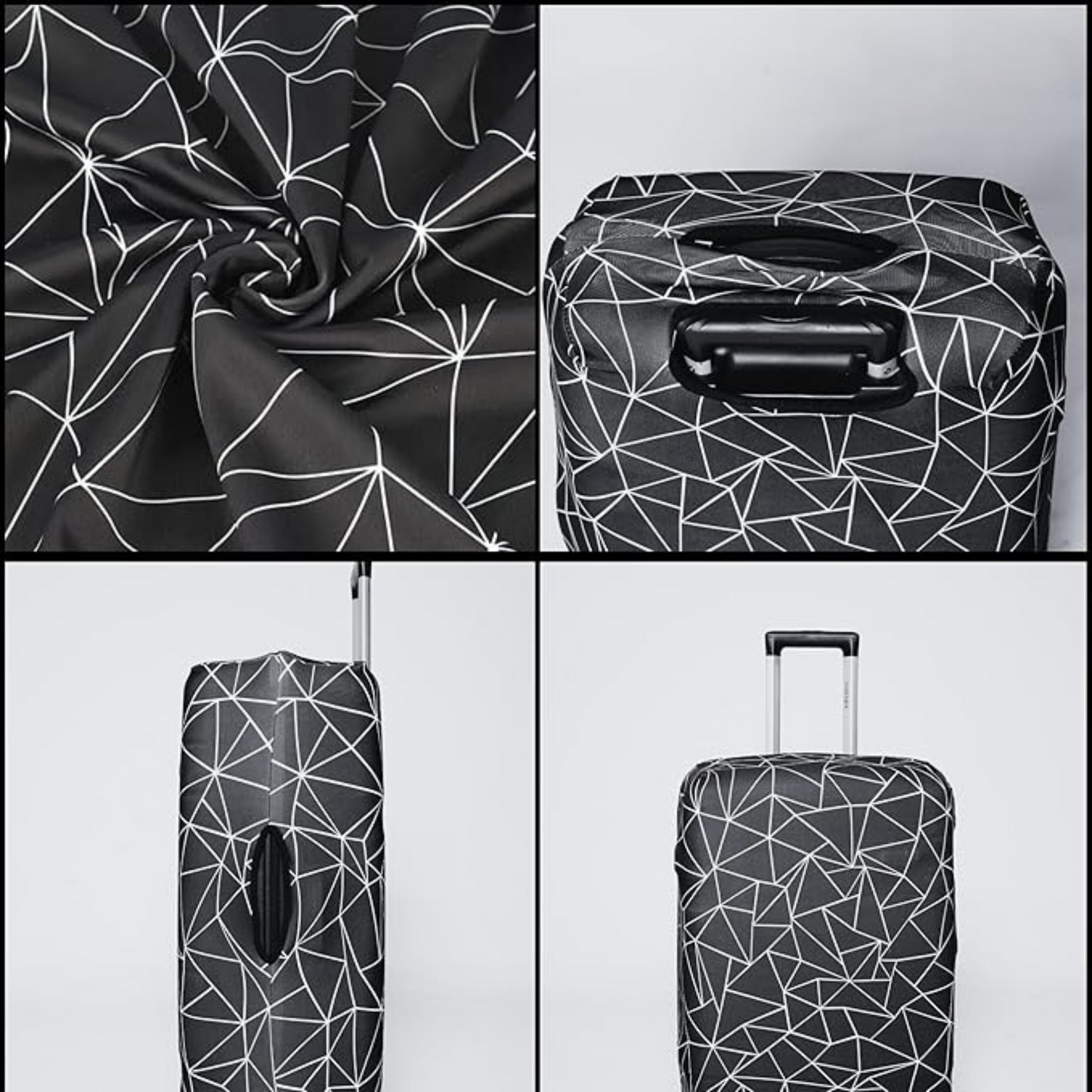 Luggage Cover Protector, Spandex Suitcase Cover (Black & White)
