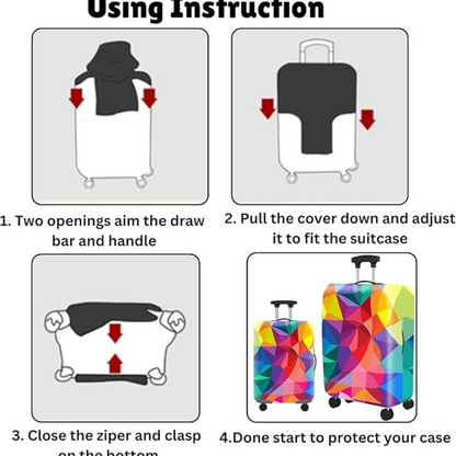 Luggage Cover Protector, Spandex Suitcase Cover (Rainbow)