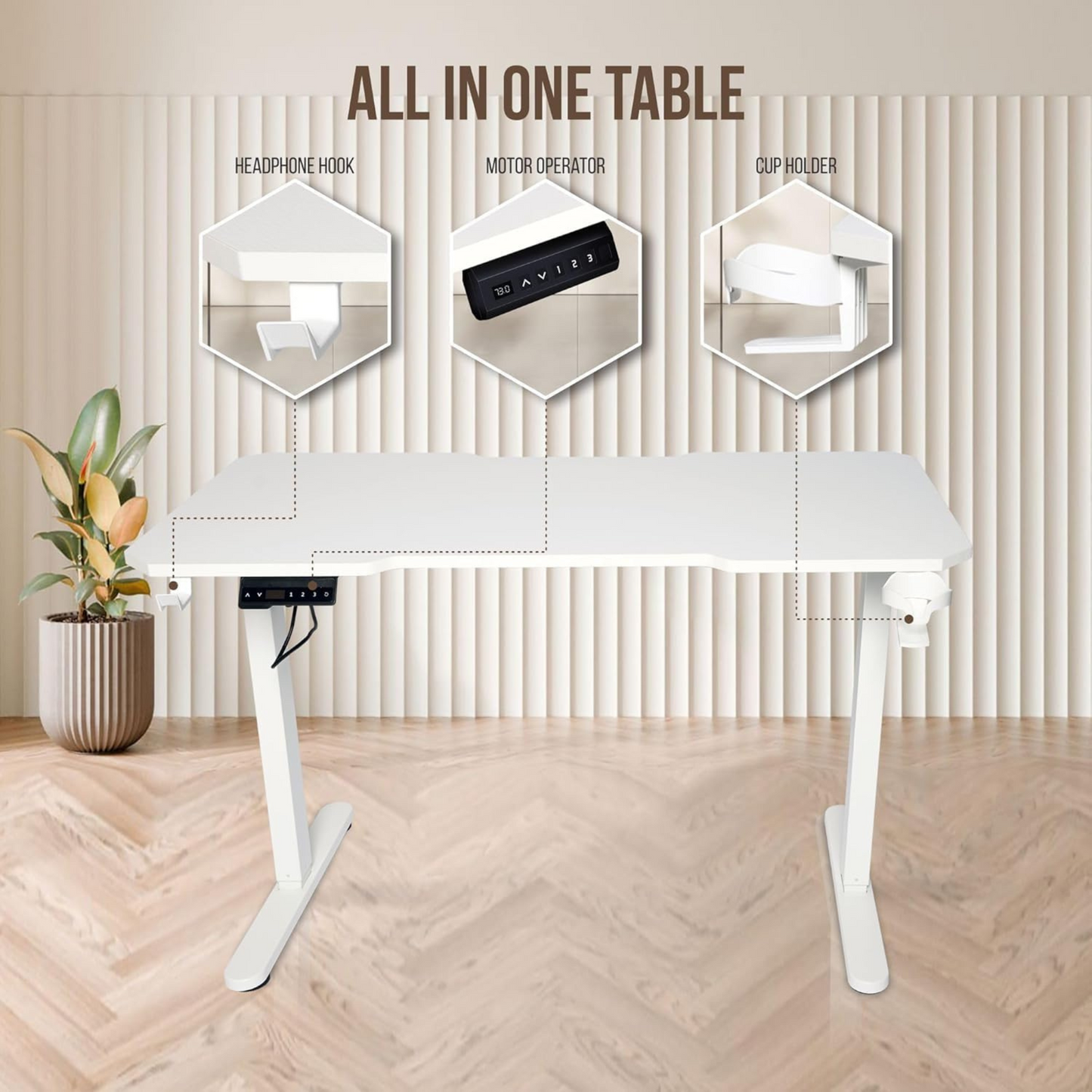 BaytBox Electric Height Adjustable Desk(White)