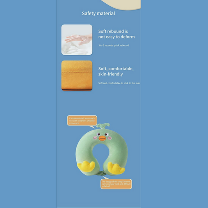 Memory Foam Kids Neck Pillow for Airplane Breathable Cover