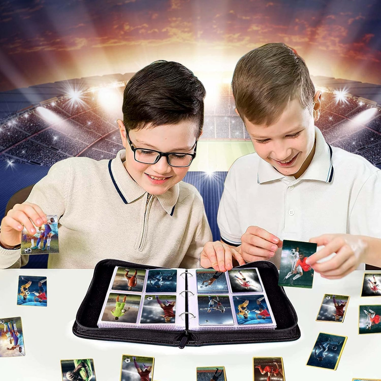 Football Card Holder Premium PU Leather Binder