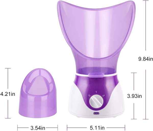 Facial Steamer,Home Facial Suana for Deep Cleaning Skin Moisturizing Sauna Spa Steamer, 50ml Water Tank, Facial Mask, Nasal Mask, ideal for Skin care(Purple)