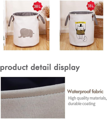 Laundry Basket, Toys Storage Organizer 38 * 36CM Foldable Fabric Household Storage Bin (CAT)