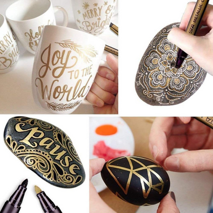 10 Metallic Color Marker, Calligraphy Paint Pens for Art & Craft Supplies(Large)