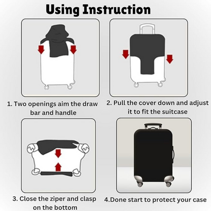 Luggage Cover Protector, Spandex Suitcase Cover (Black)