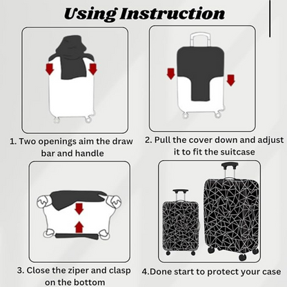 Luggage Cover Protector, Spandex Suitcase Cover (Black & White)