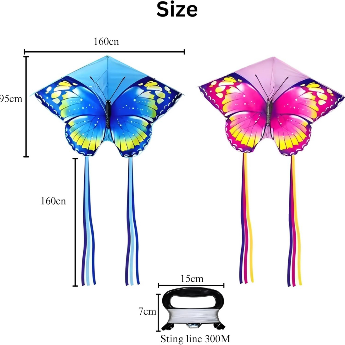 Butterfly Kite for Kids, 160x85cm Large Flying Toy