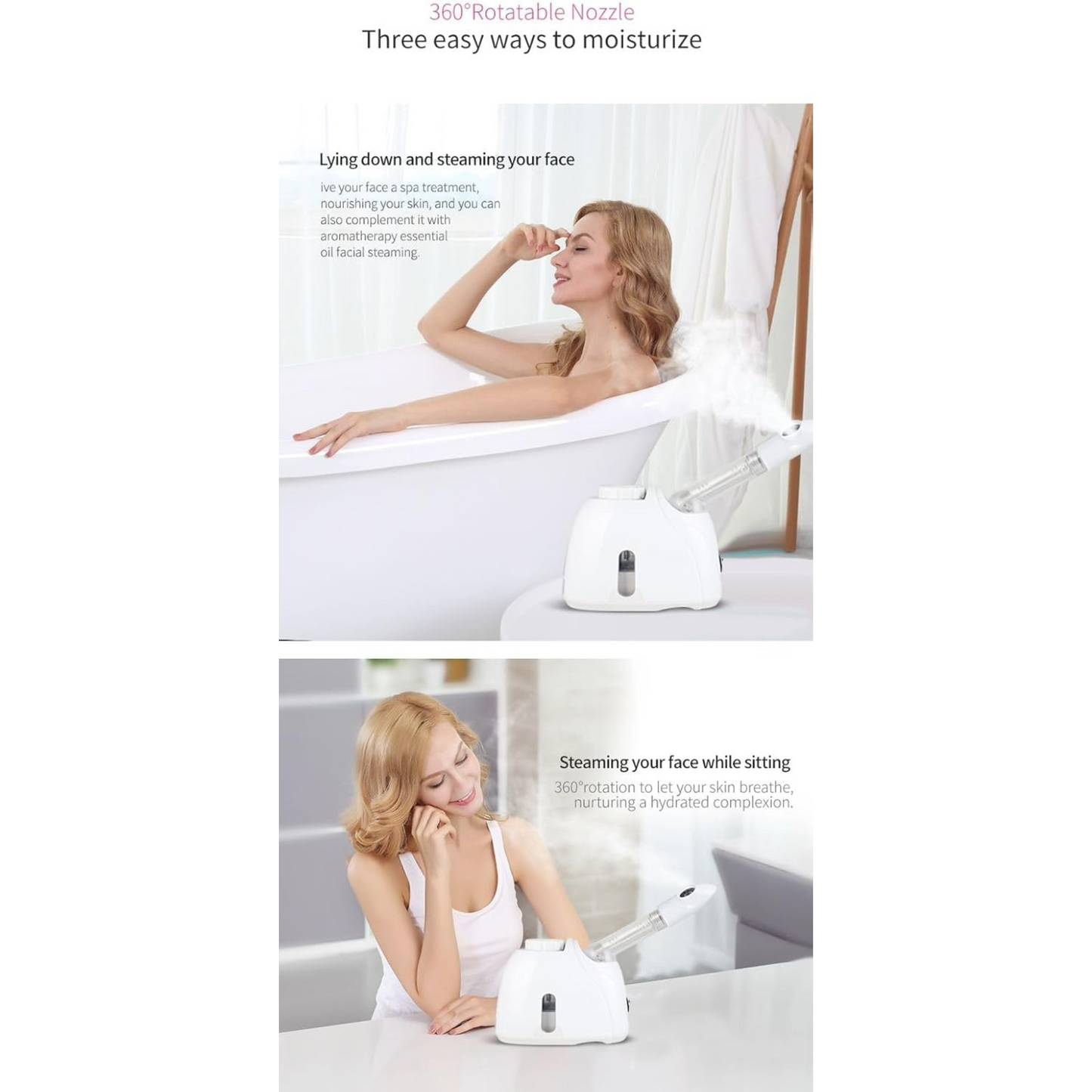 Facial Steamer & Inhaler with Extendable Arm