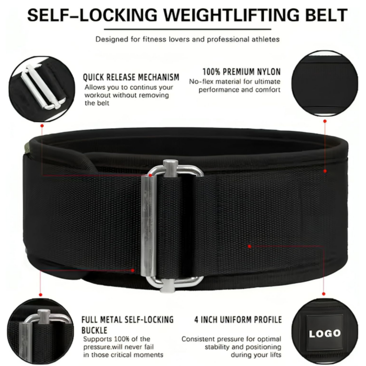 Adjustable Weight Lifting Belt  for Strength Training, Dead-lifts