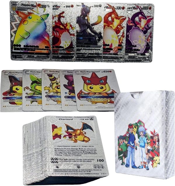 55 PCS Silver Foil Cards Deck Box, TCG Assorted Card box