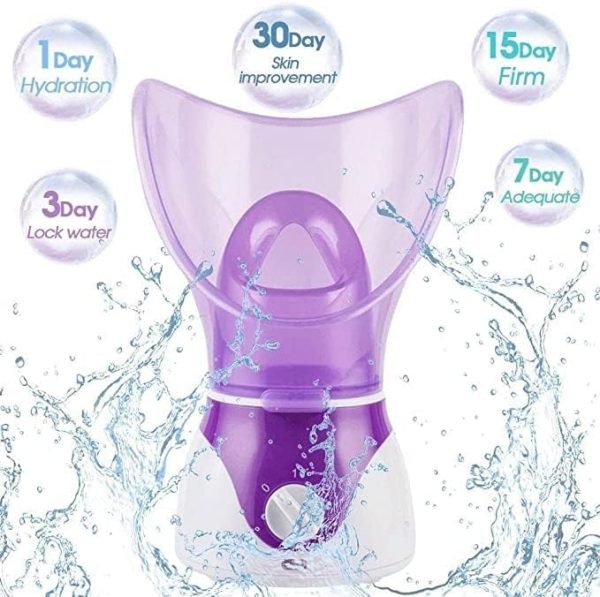 Facial Steamer,Home Facial Suana for Deep Cleaning Skin Moisturizing Sauna Spa Steamer, 50ml Water Tank, Facial Mask, Nasal Mask, ideal for Skin care(Purple)