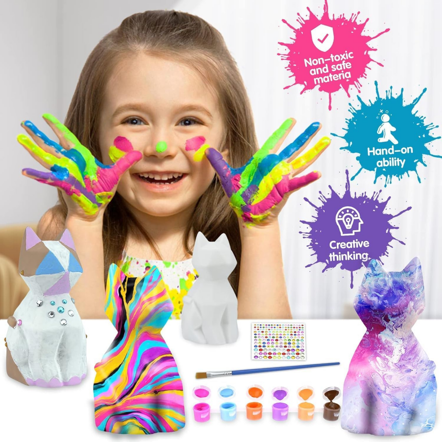 Painting Kit for kids,Cat Lamp DIY Arts & Crafts for Kids