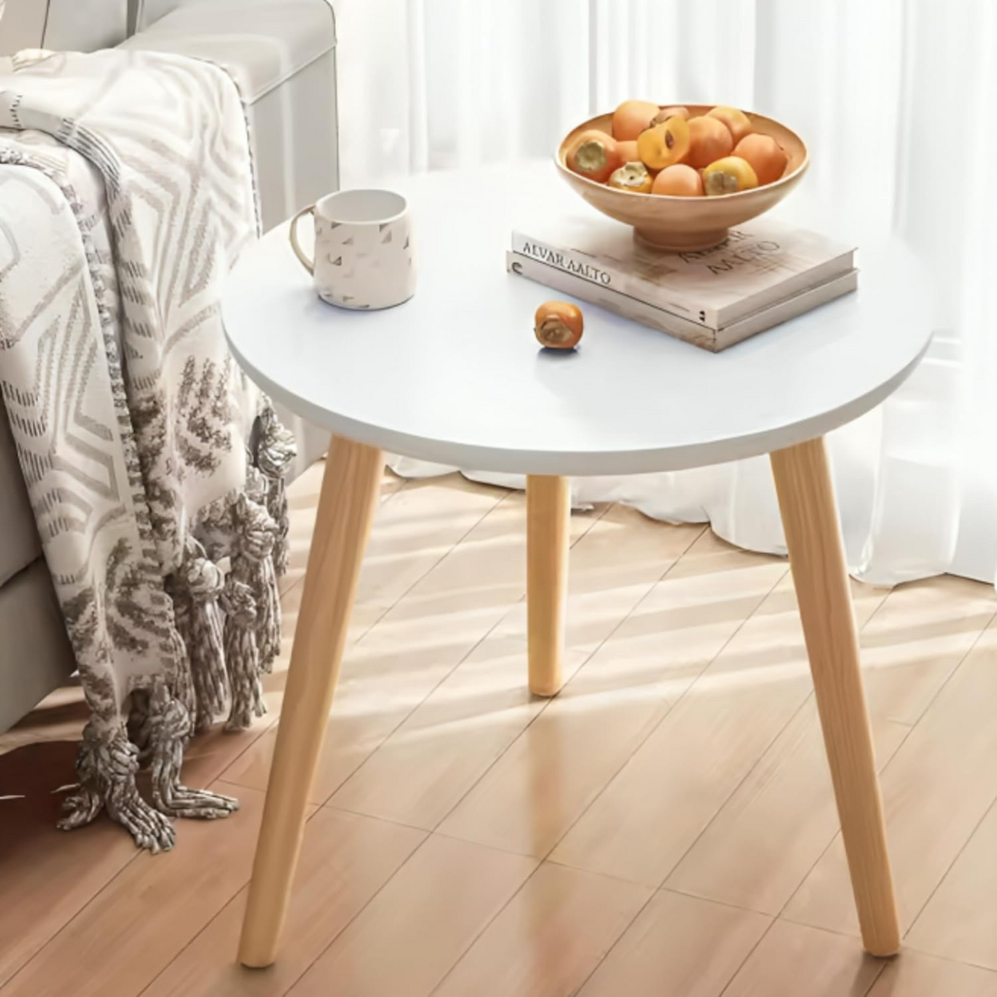 Round Coffee Table, 40*40 CM Small Sofa Side Table