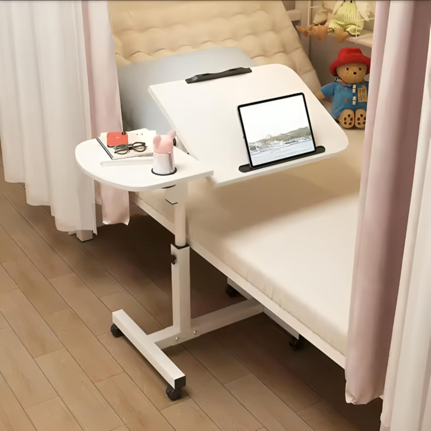 Height Adjustable Tilt Laptop Table  60 * 40 (White)
