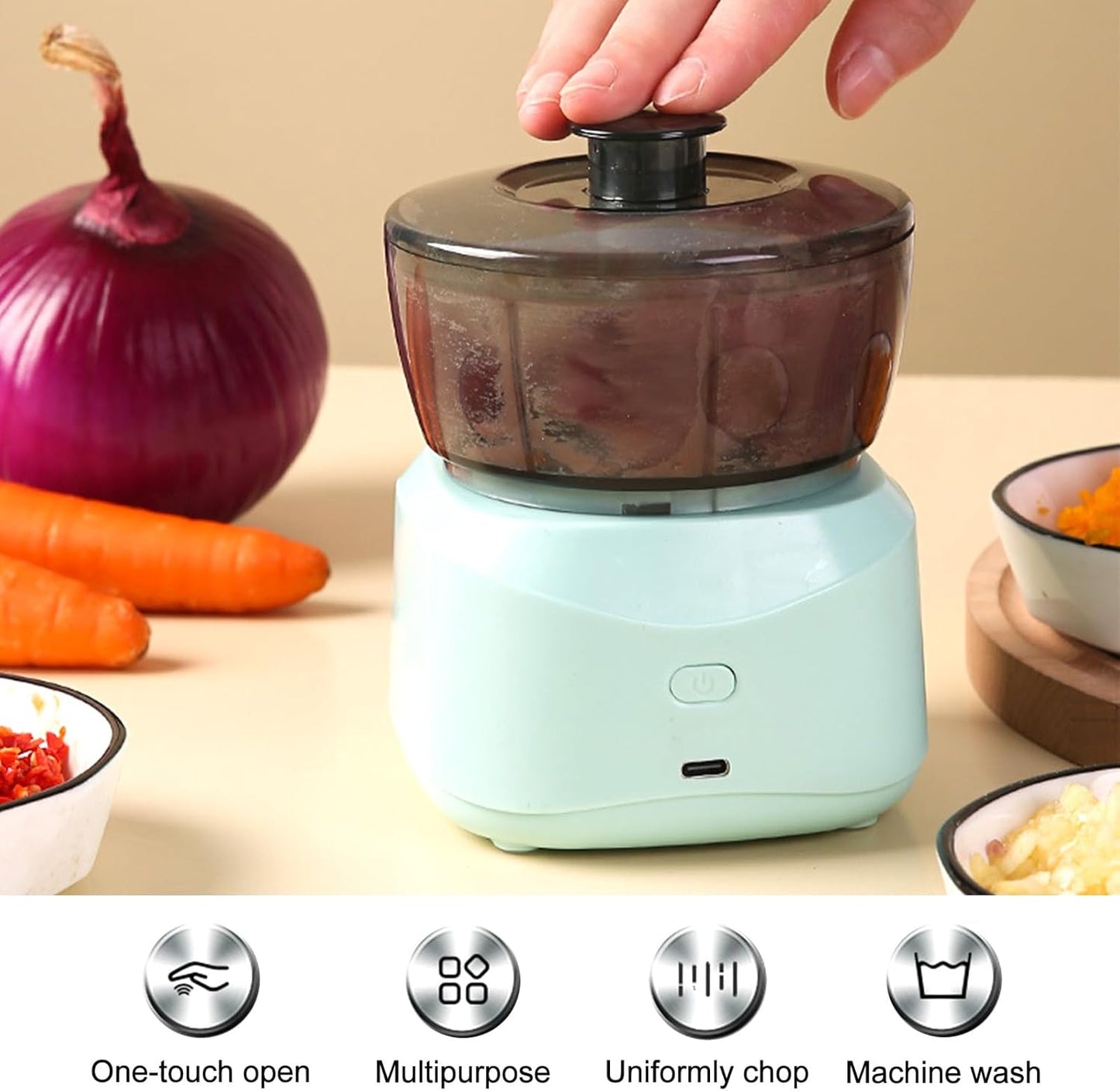 Chopper Ideal for Vegetables, Fruits, Onions, Meat, 350 ml