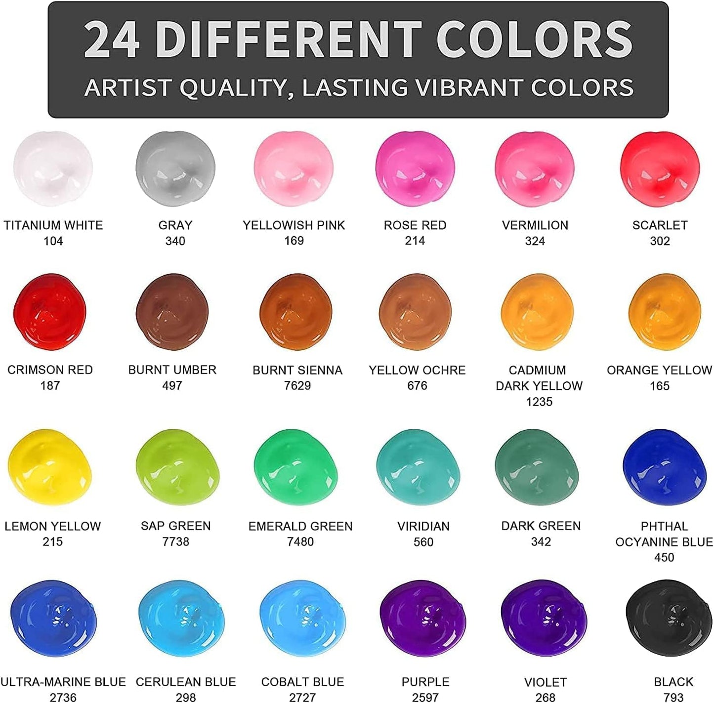 Maanys Acrylic Paint set 24 Pcs