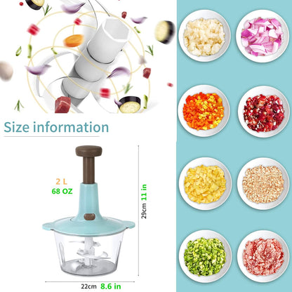 Food Chopper 2L Powerful Manual Food Chopper