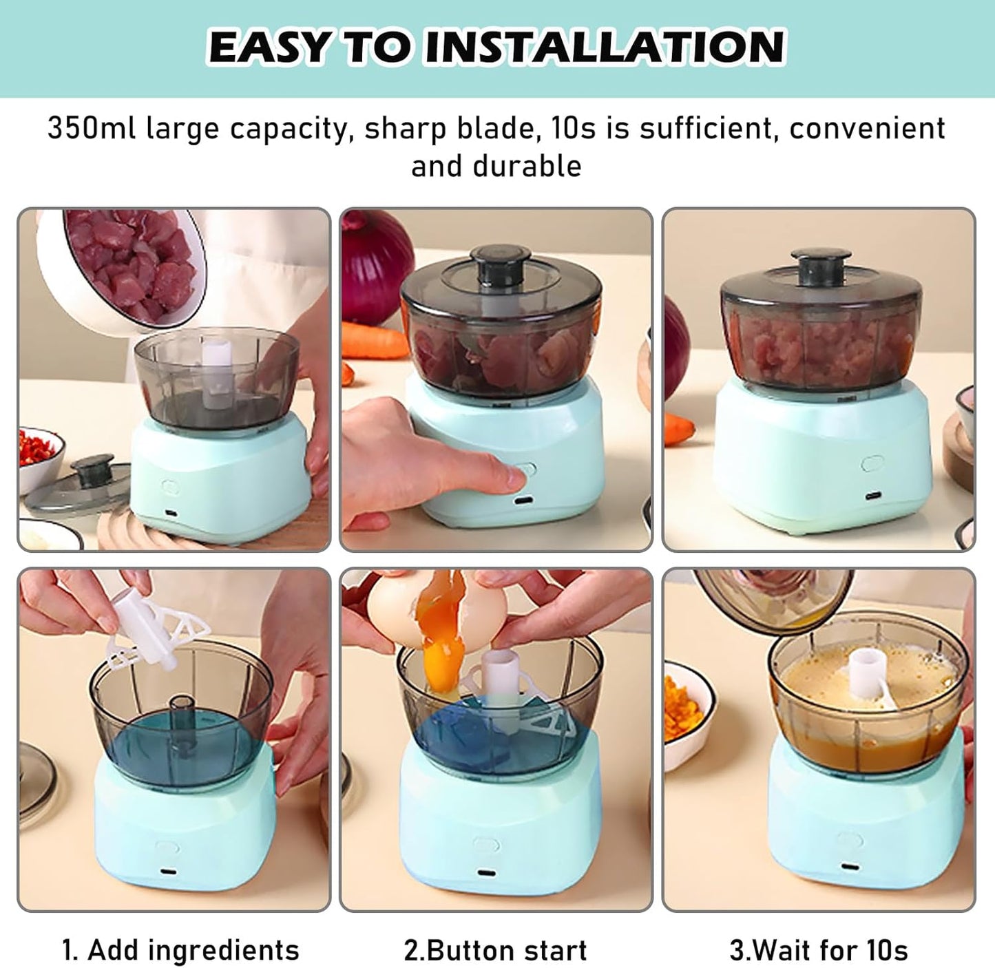 Chopper Ideal for Vegetables, Fruits, Onions, Meat, 350 ml