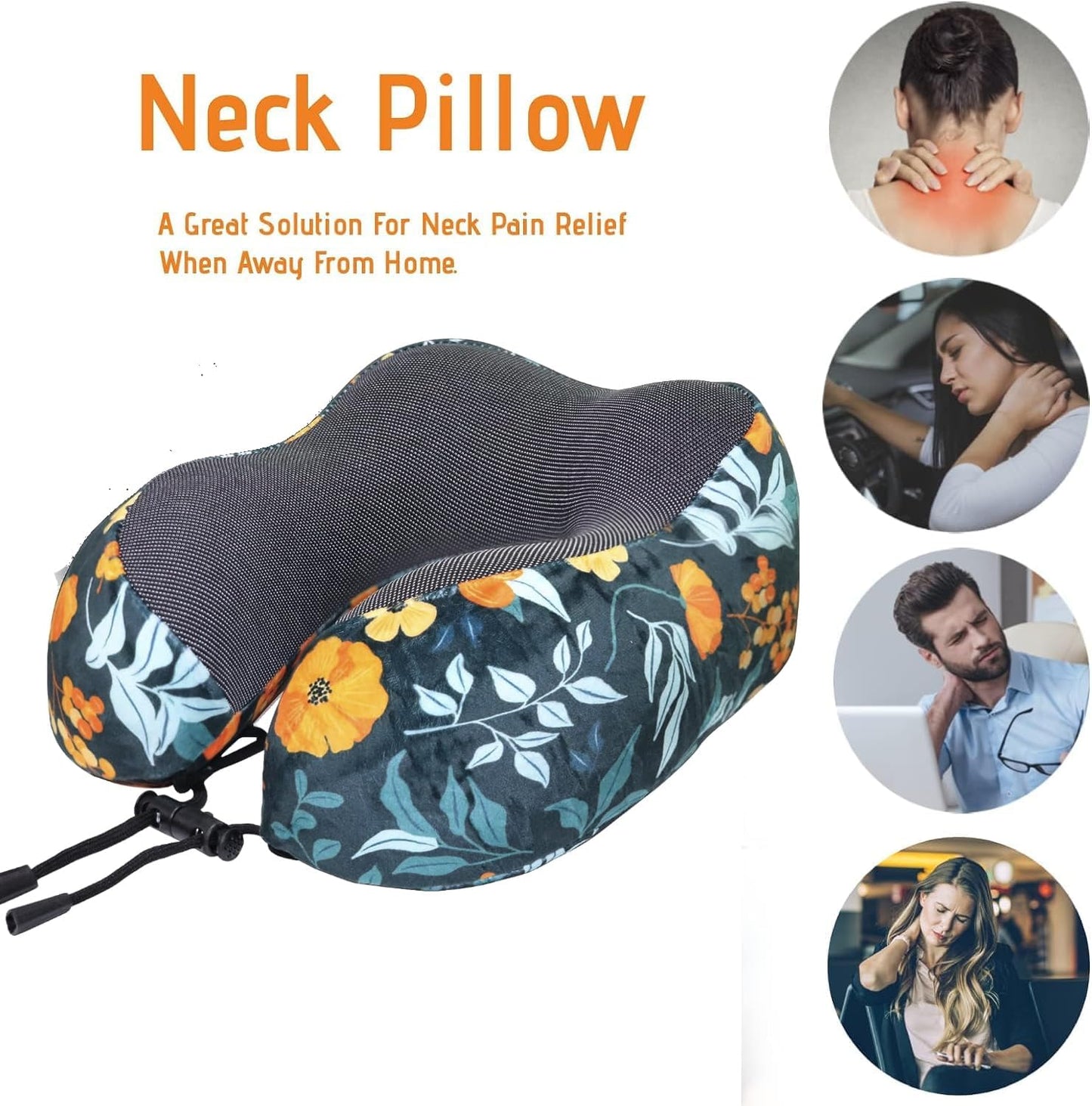 Floral Travel Pillow with 3D Eye Masks, Earplugs, and Luxury Bag