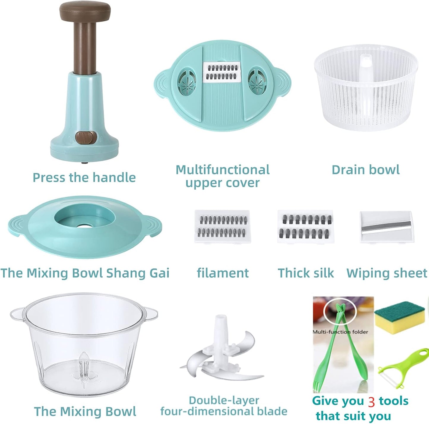 Food Chopper 2L Powerful Manual Food Chopper