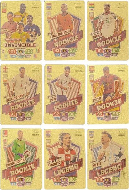 Football Star Cards Deck Box,Collection Pack of 55 Stickers (Gold)