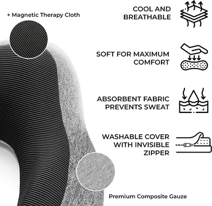 Charcoal Travel Pillow with 3D Eye Masks, Earplugs, and Luxury Bag