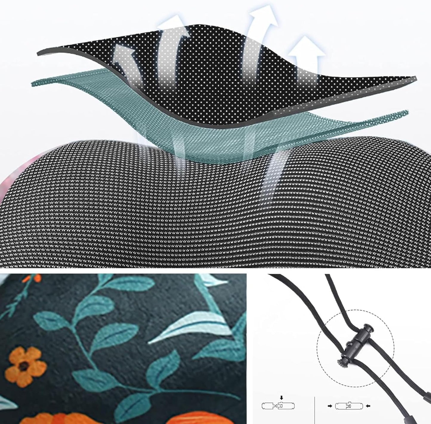 Floral Travel Pillow with 3D Eye Masks, Earplugs, and Luxury Bag