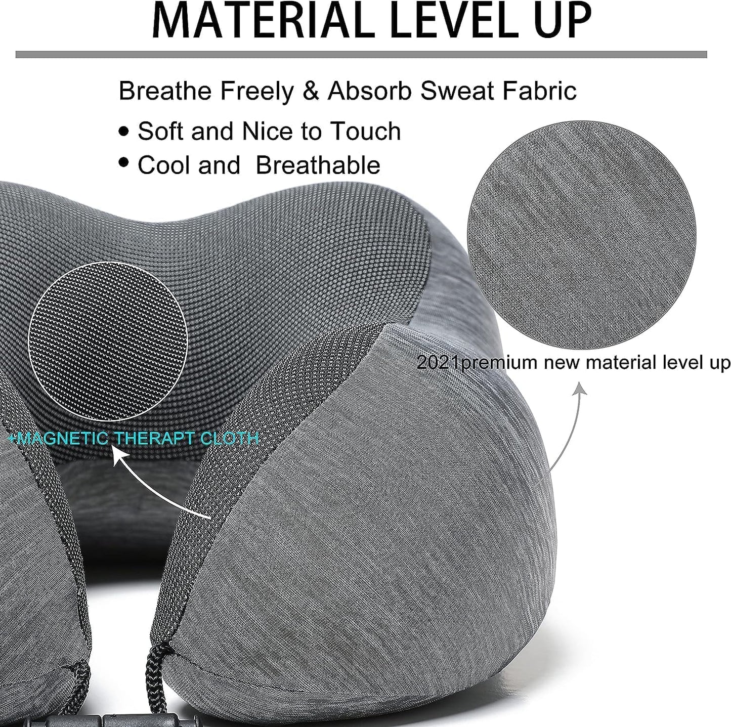 Charcoal Travel Pillow with 3D Eye Masks, Earplugs, and Luxury Bag
