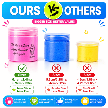 Maanys Slime Kit Pack of 12 – Non - Sticky, Soft & Stretchy Slime for Kids - Mannys